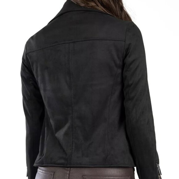 NWT Kut From The Kloth Moto Jacket S Jayden Faux Suede Black Leopard Lined - Picture 4 of 16